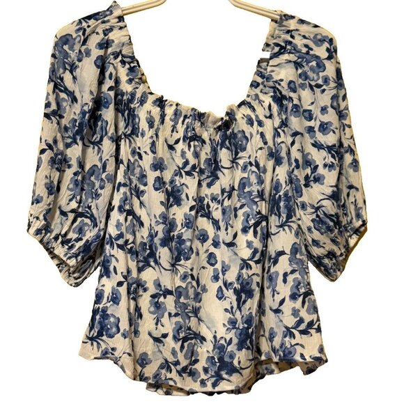 Abercrombie & Fitch Blouse Size Medium Resort Wear Packable Summer - Picture 2 of 5